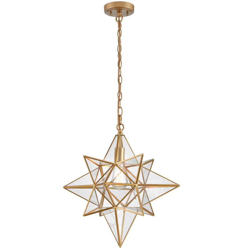 Corrigan Studio® Moravian Star Light Modern Black Pendant Lights Clear
